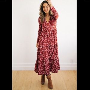 NWT Free People Tiers of Joy Midi Prairie Dress, S